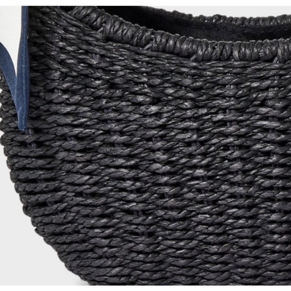 Straw Mini Bag with Bow - A New Day™ Black Woven Paper Straw Structured s23 - Picture 6 of 8